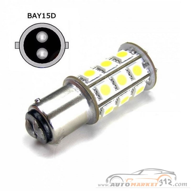 LED Λαμπάκια Φλας/Στοπ σετ 2τμχ. 12V-18V BAY15D P21/5W